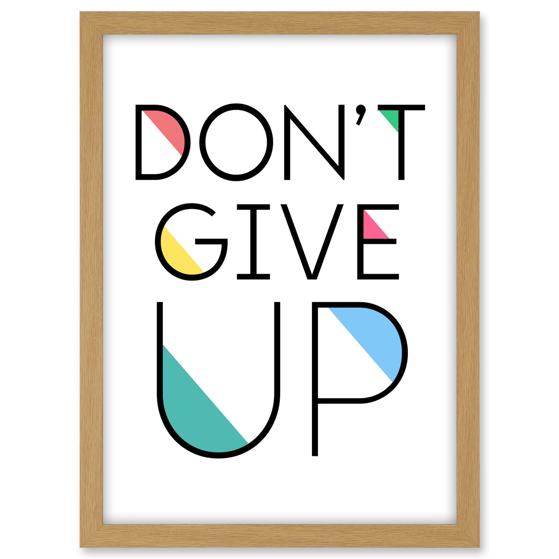 Artery8 Don't Give Up Inspirational Positive Motivational Gym Workout Living Room Aesthetic Artwork Framed A3 Wall Art Print