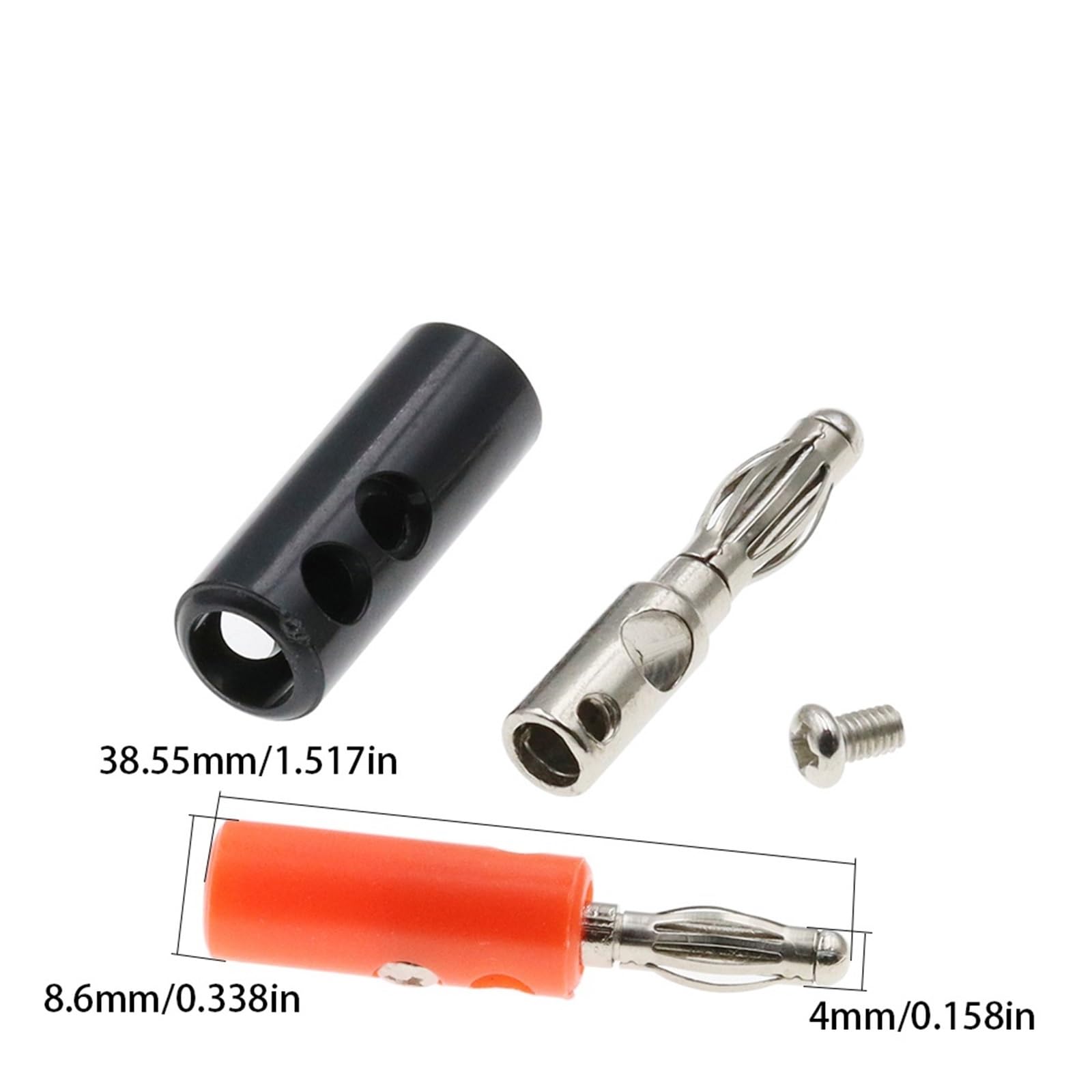 Śruba głośnika audio bananowa złota płytka wtyczki złącza 4 mm czarny czerwony 10 szt. (10 szt. czerwone)