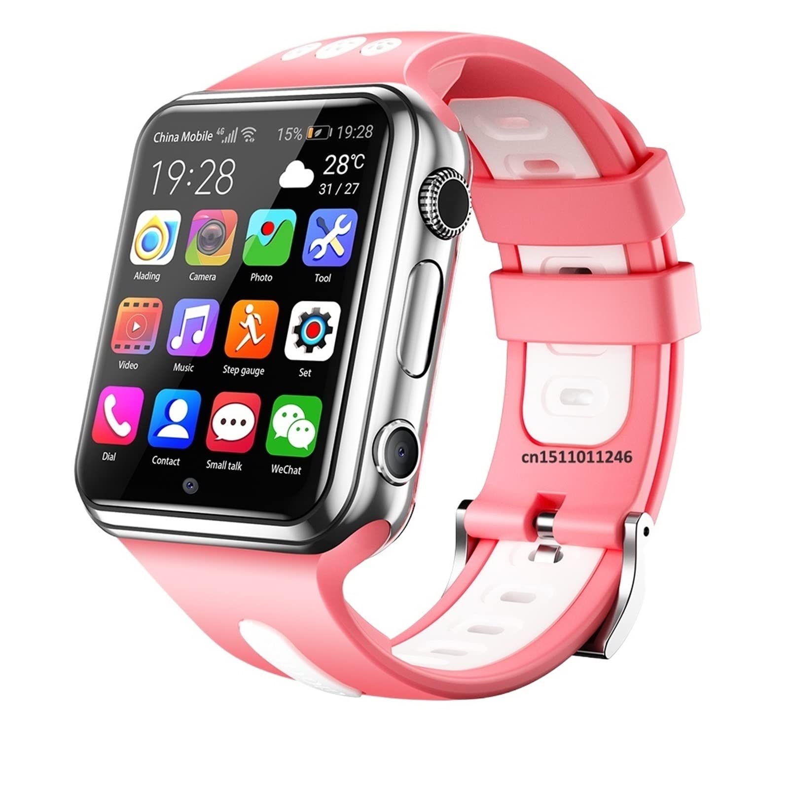 GABLOK Smartwatches 4G GPS WiFi Posizionamento Studenti Bambini 9.0 Sistema Bluetooth SIM Card Elettronica (colore : Silver1-pink1, Dimensioni: 1)