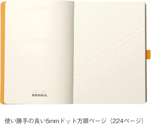 RHODIA 117802C - Carnet Souple Goalbook Bois de Rose - A5 14,8 x 21 cm - Pointillés Dot - 240 pages - Papier Clairefontaine Ivoire 90 g/m² - 2 Rubans - Couverture Simili Cuir - 2