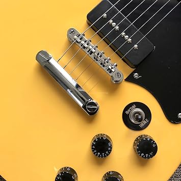 Custom Yellow Electric Guitar with Rosewood Fingerboard and Chrome Hardware - and Personalized Guitarra Electrica