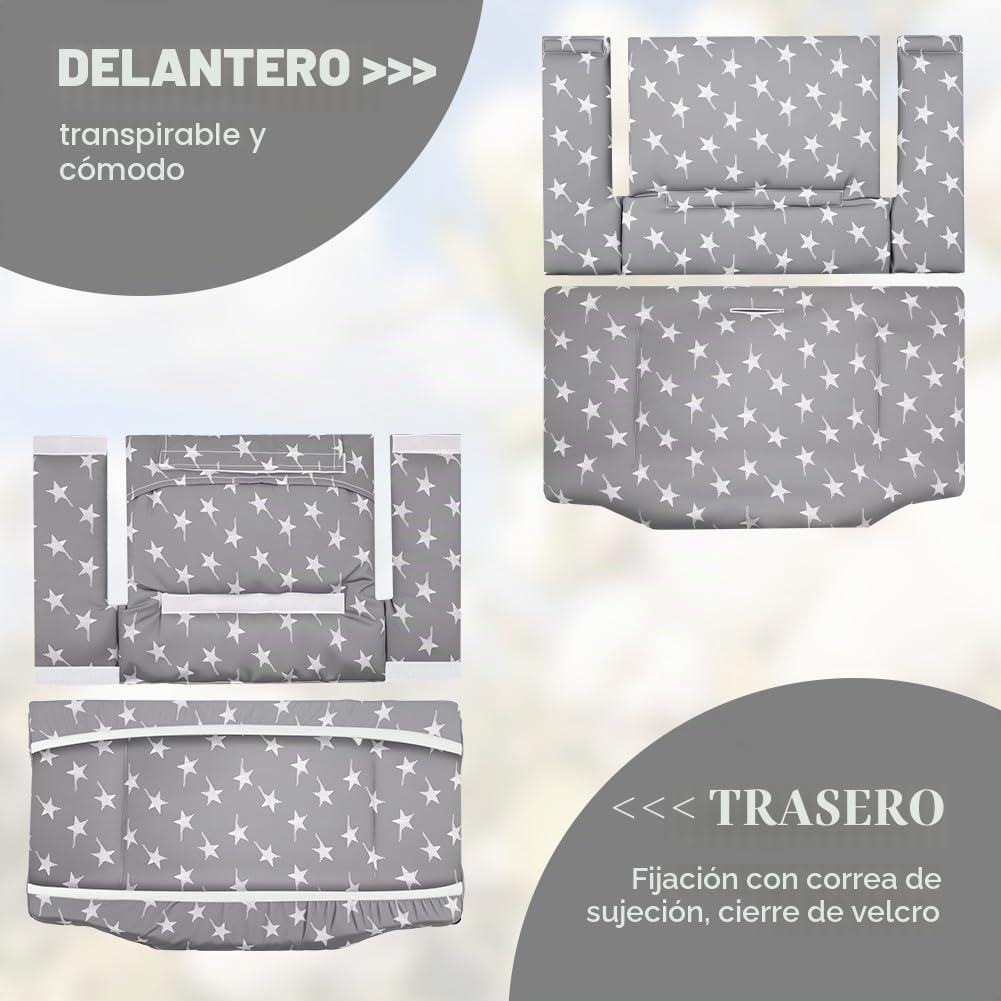 Vicloon Cojín para Trona Compatible con Stokke Tripp Trapp, Funda Trona de Bebe Antideslizantes Universal, con Revestimiento Impermeable, Fácil Limpieza, Suave y Cómodo, Funda de Repuesto (05)