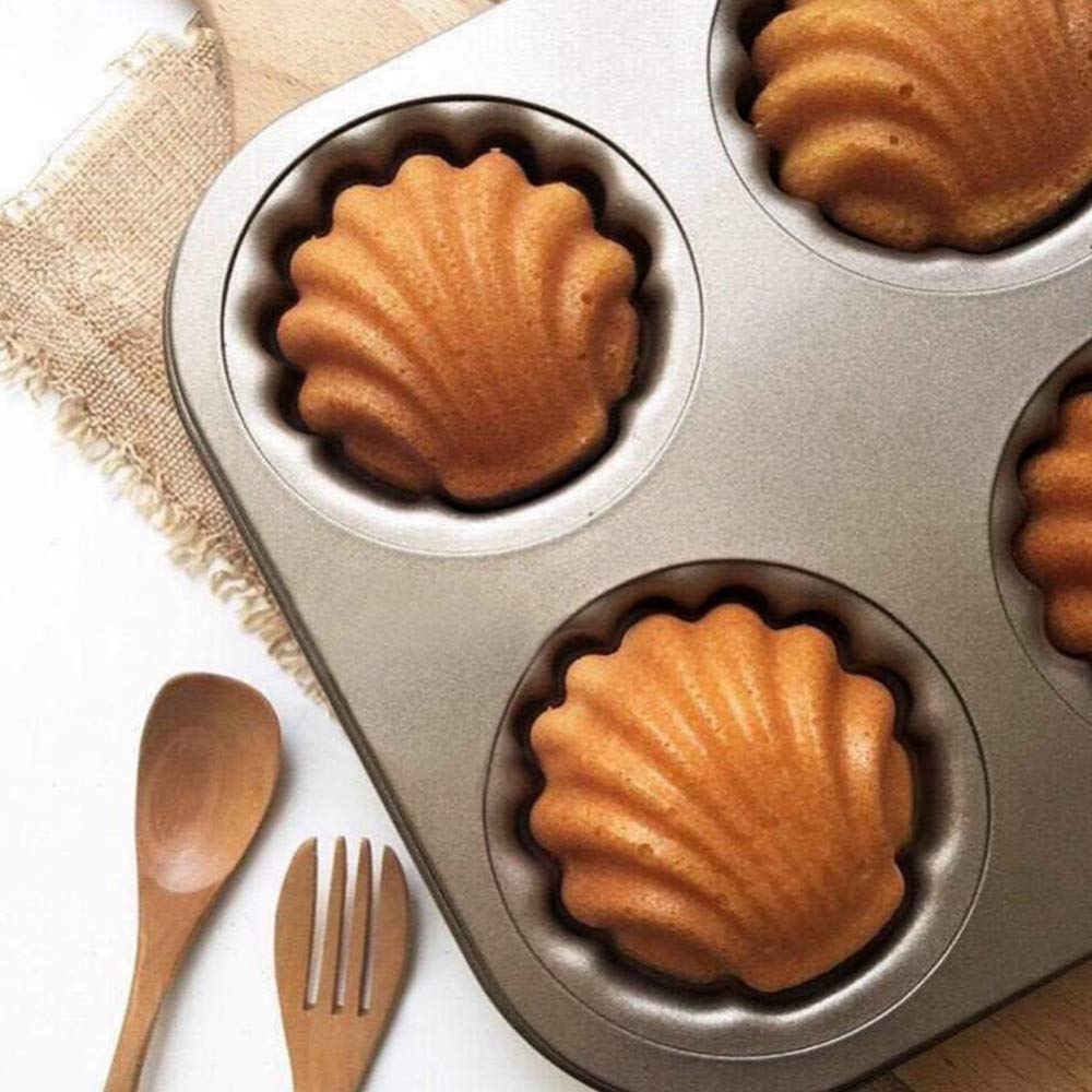 Eastclear Madeleine Non-stick Mold Carbon Steel Cake Molds Cavity Baking, Mini Patisserie Mold for French Dessert, Biscuit, Chocolate, 1pc