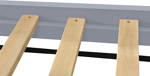 Miniatura 179 de Merax Litera de escalera individual sobre matrimonial con nido, escalera de almacenamiento y barandilla de longitud completa, litera de