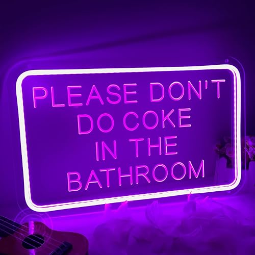 Miniatura 7 de Letrero de neón LED morado con texto en inglés Please Don't Do Coke In The Bath con USB para el hogar, dormitorio, baño, sala de juegos, bar,