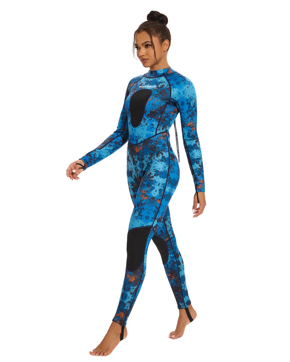 Seaskin Spearfishing Wetsuit for Womens, 1.5mm 3mm Neoprene Camo Full Body Diving Suits
