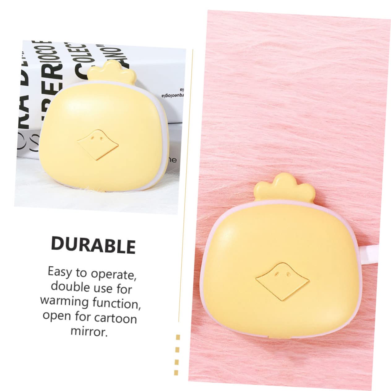 BESPORTBLE 3pezzi Mini Scaldamani Usb Ricaricabile Portatile e Regali Design Giallo