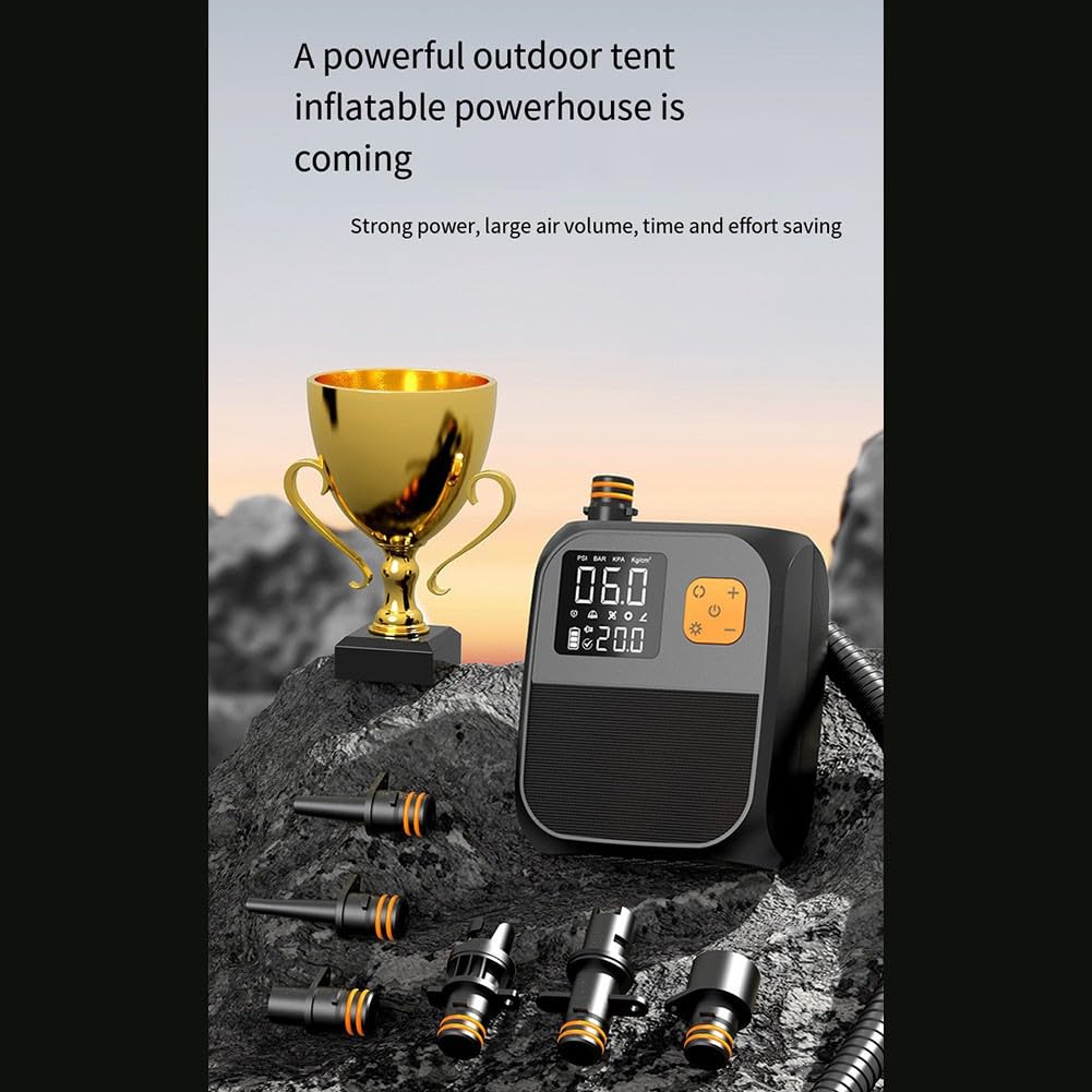 Pompe à air électrique portable pour kayak 25 PSI Gonfleur sans fil avec batterie 8000 mAh LCD numérique Arrêt automatique pour canoë radeau paddle
