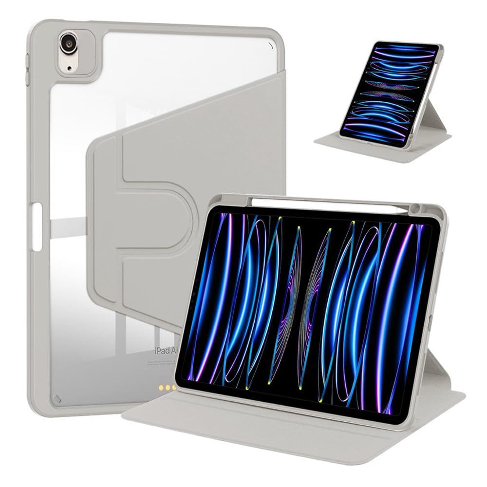 360° Rotating Case for iPad Air 11 Inch (2025/2024) M3/M2, Pro 1st, iPad Air 7th/6th/5th/4th Generation (2022/2020) 10.9 Inch with Pencil Holder, Auto