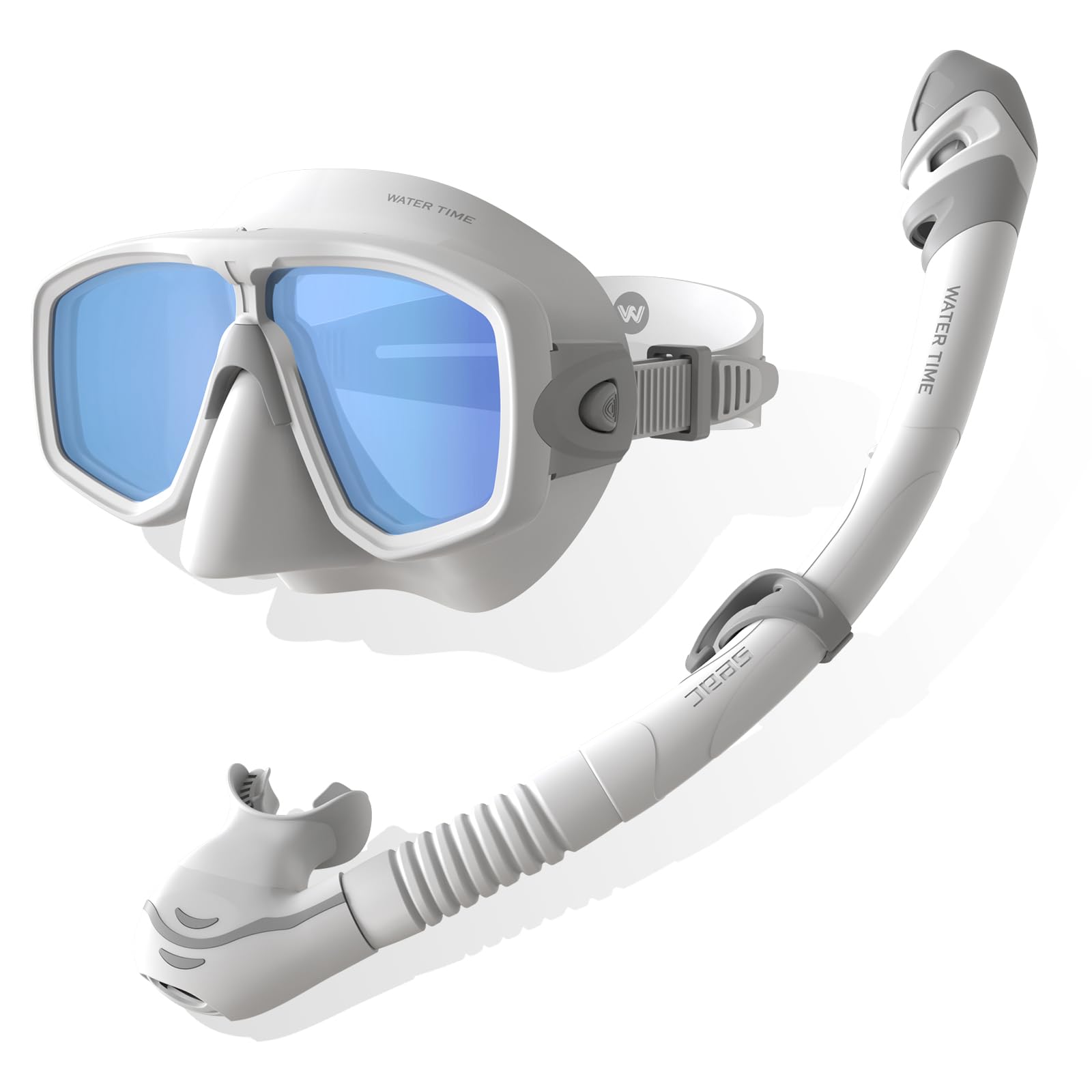 Watertime - Set da snorkeling per adulti, con maschera panoramica anti-appannamento e design impermeabile, maschera da snorkeling per adulti per snorkeling e immersioni