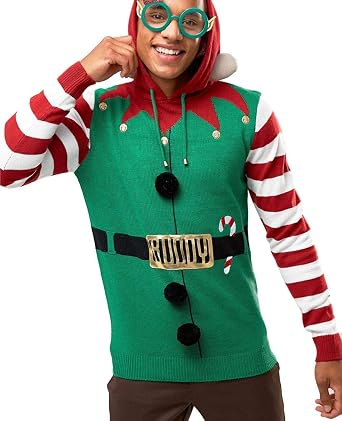 SS7 Mens Elf Christmas Jumper Red 