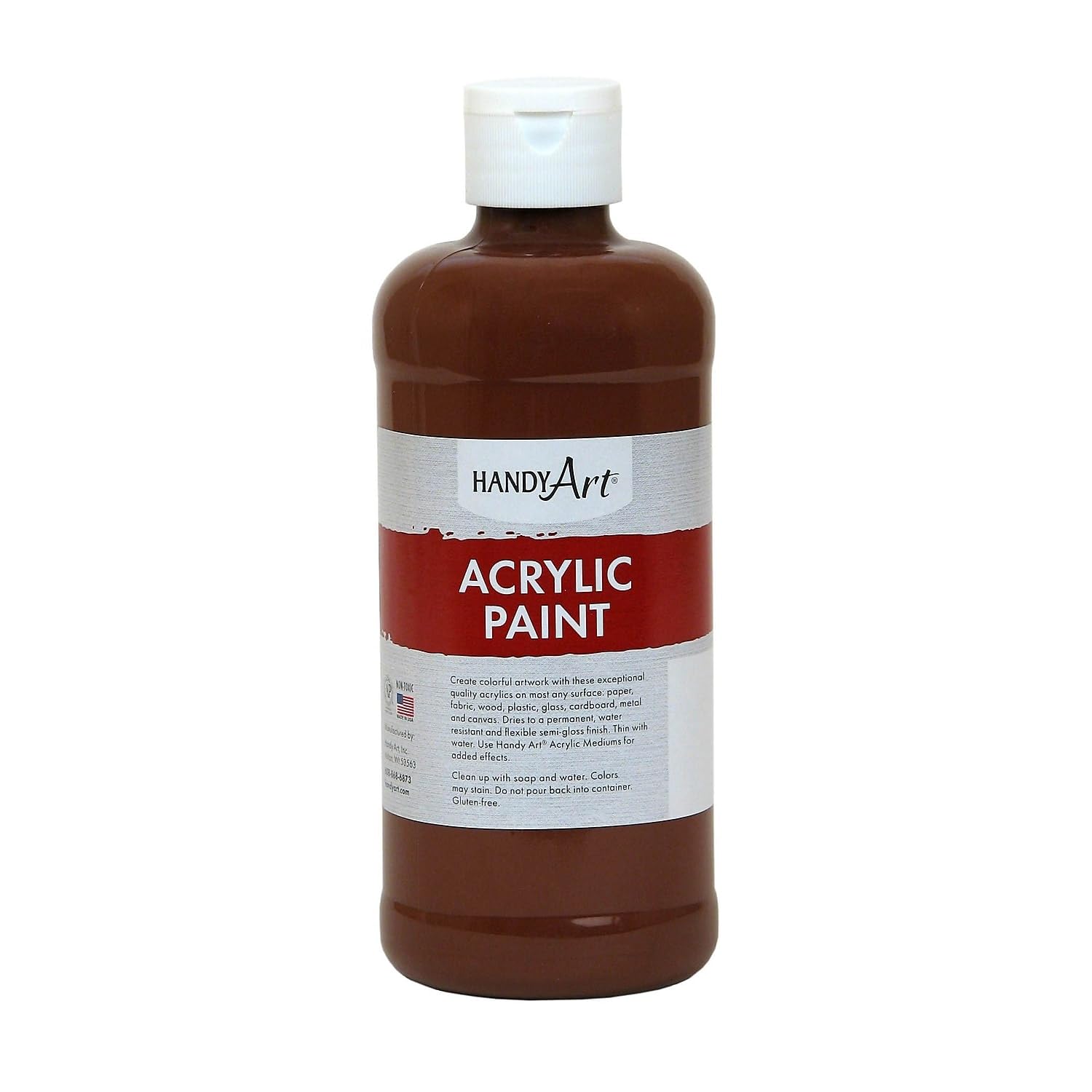 Handy Art 101-085 Student Acrylic Paint 16 ounce, Burnt Sienna