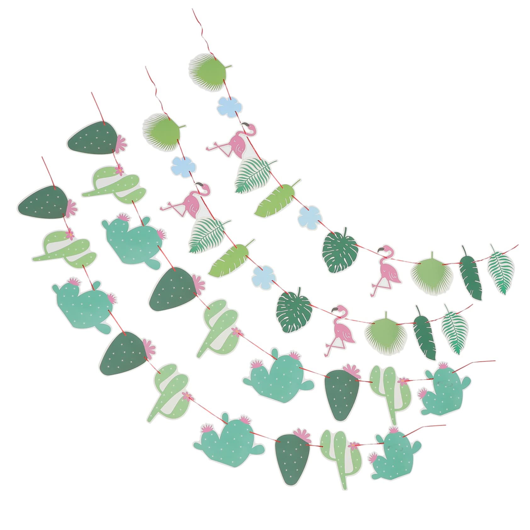 TOPBATHY 4 Sätze Hawaiianische Dekorative Flagge Vakuumdekoration Kuchendekoration Figur Mottoparty Hawaii Beach Party Dekoration Hawaii-ornamente Hawaiianische Girlande Papier 4 Stück * 4
