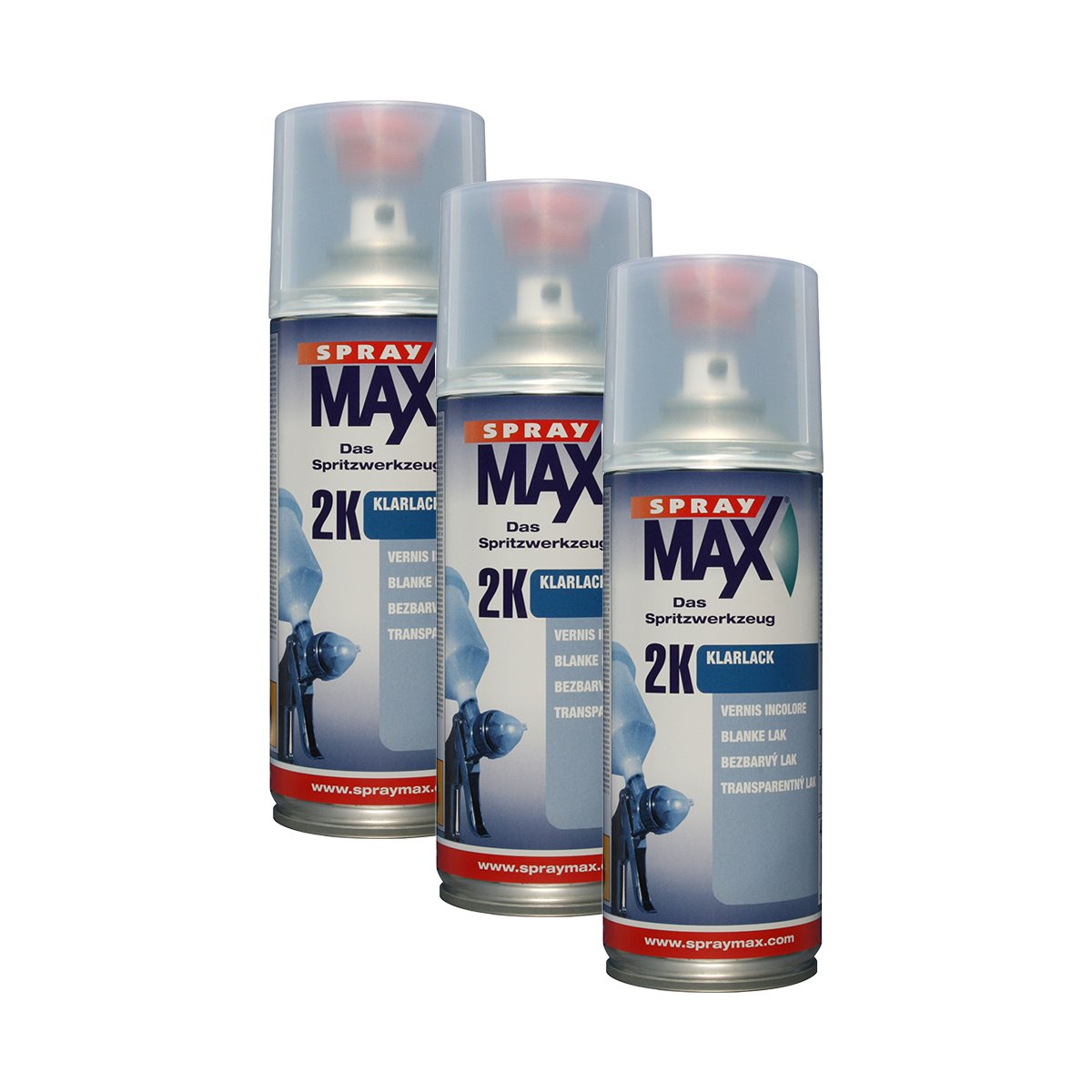 3X Kwasny SprayMax 2K Klarlack Härter Sprühdose Spray 400ml 680061