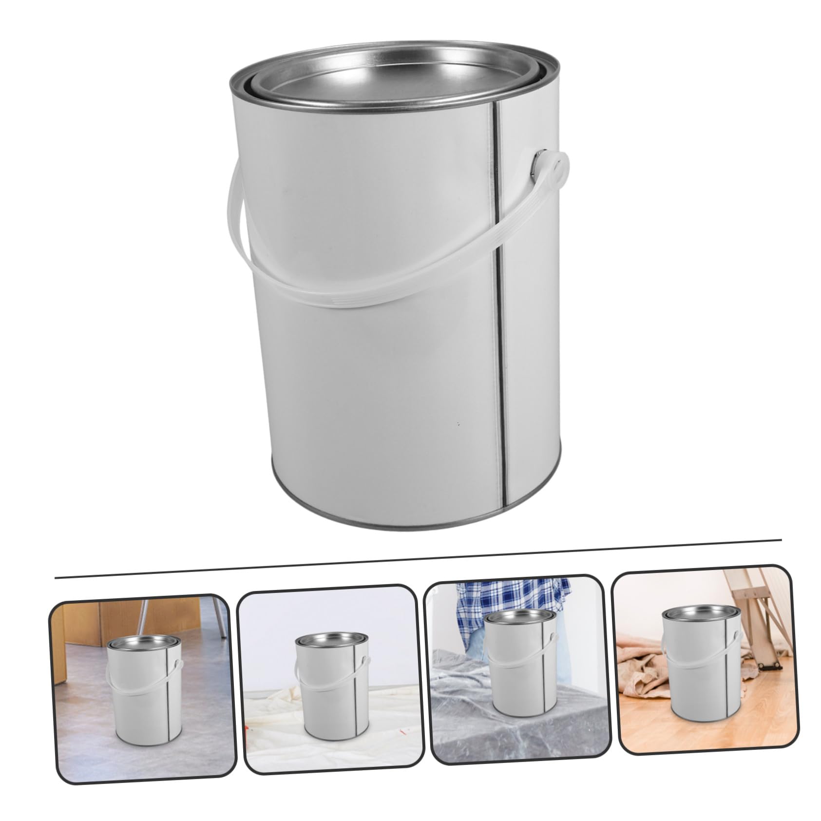 Pot de Peinture Vide Métal avec Couvercle Étanche Bidon Robuste pour Stockage de Peinture Pigment et Goudron Seau Solide pour Usage Domestique et Professionnel