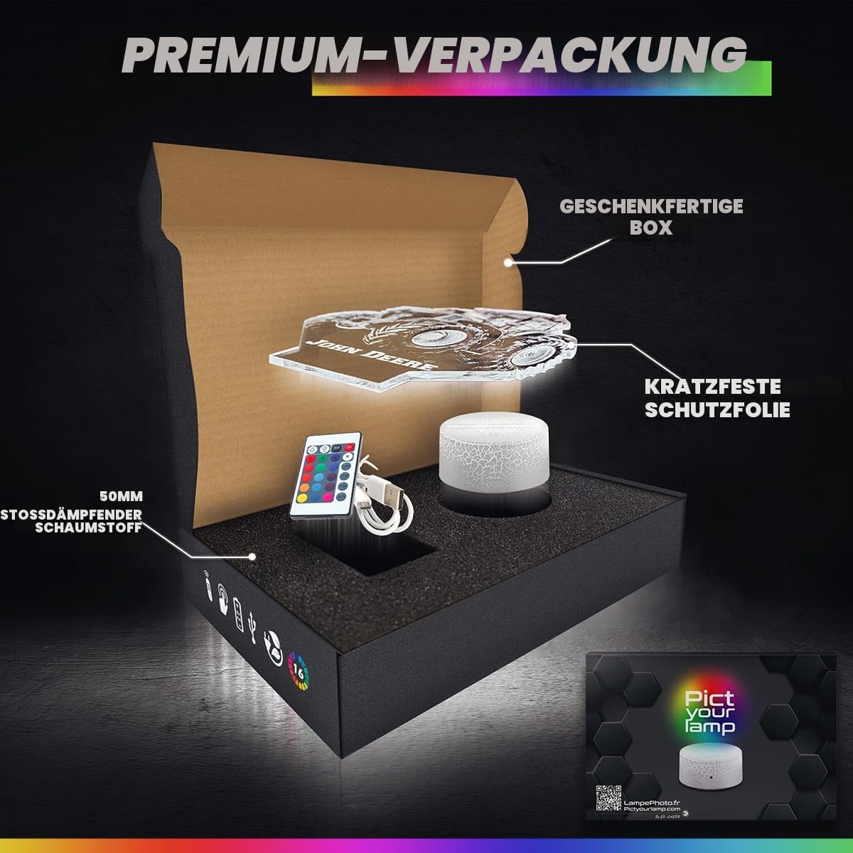 Lampephoto.fr - Lastkraftwagen Truck IV. 3D Lampe, Touch Nachtlicht, LKW-Fahrer Geschenk, 3D Led Illusion Geschenkidee Weihnachten Geburtstag Junge, Dekoration Kinder und Erwachsenenzimmer TOP