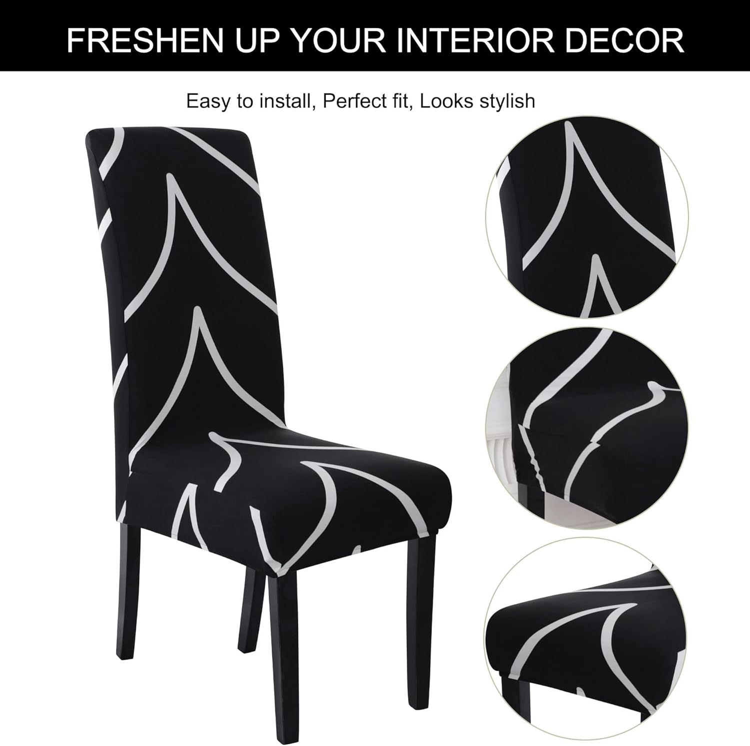 Crazy Clearance uxcell Dining Chair Covers,Stool Slipcover Stretch Spandex Chair Protectors Short Kitchen Chair Seat Cover for Home Dining Room Party Wedding(Medium,Black)