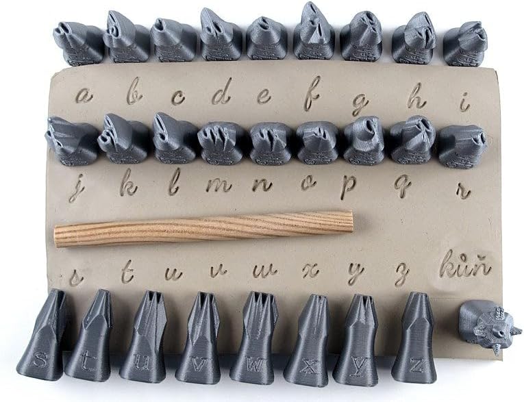 Script Alphabet Clay Stamps | Lowercase