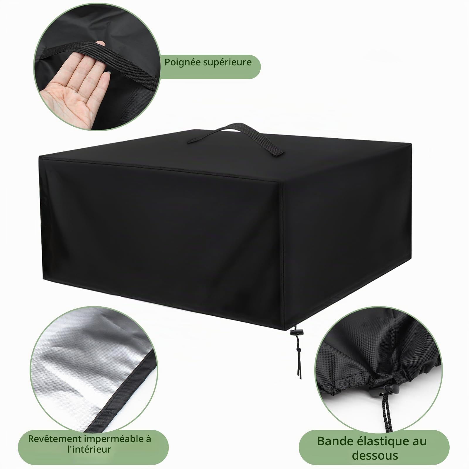 Housse de Protection Étanche pour Robot Tondeuse 78 x 56 x 36 cm – Oxford 420D Résistant, avec Cordon de Serrage, Anti-UV, Anti-Neige, Anti-Poussière, pour Usage Extérieur, avec Poignées