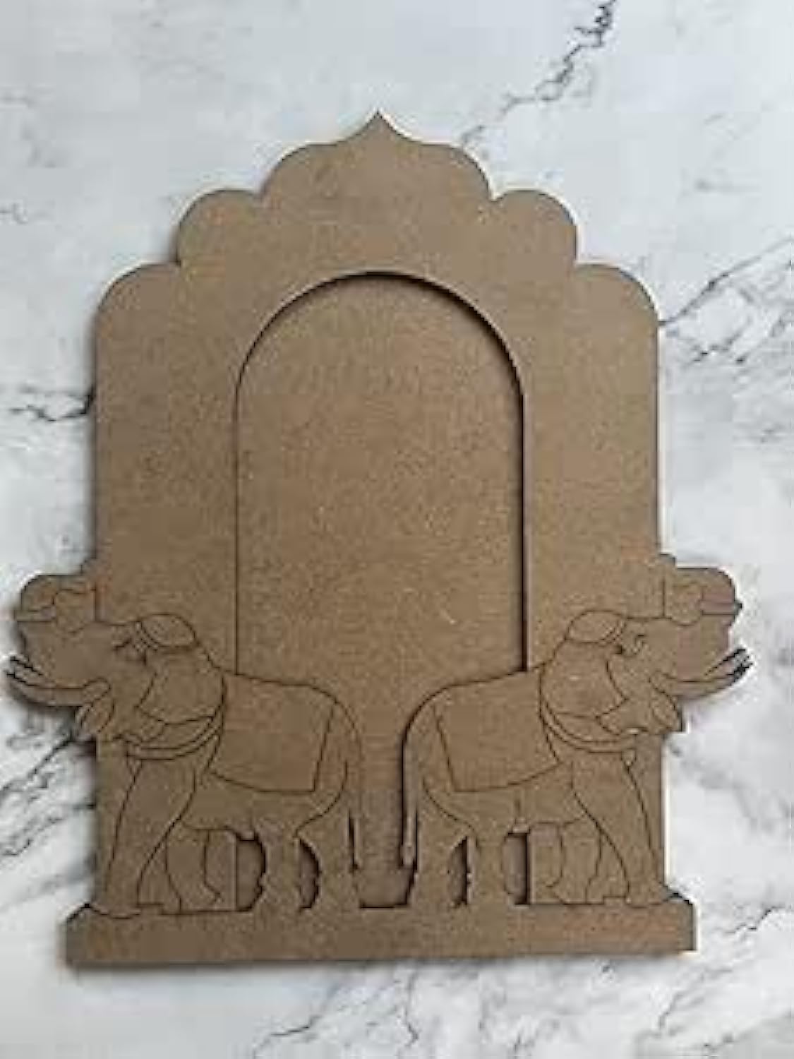 Artsplash Elephant Jharokha Design Decorative Wooden Jharokha Premarked MDF Cutout To Decorate Work Home Room|Board for Art and Crafts/DIY