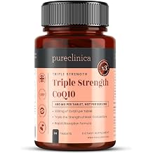 pureclinica Fermented CoQ10 300mg x 90 Tablets. Non GMO, USP Grade. with Added Vitamin C and Black Pepper Extract for Absorption.