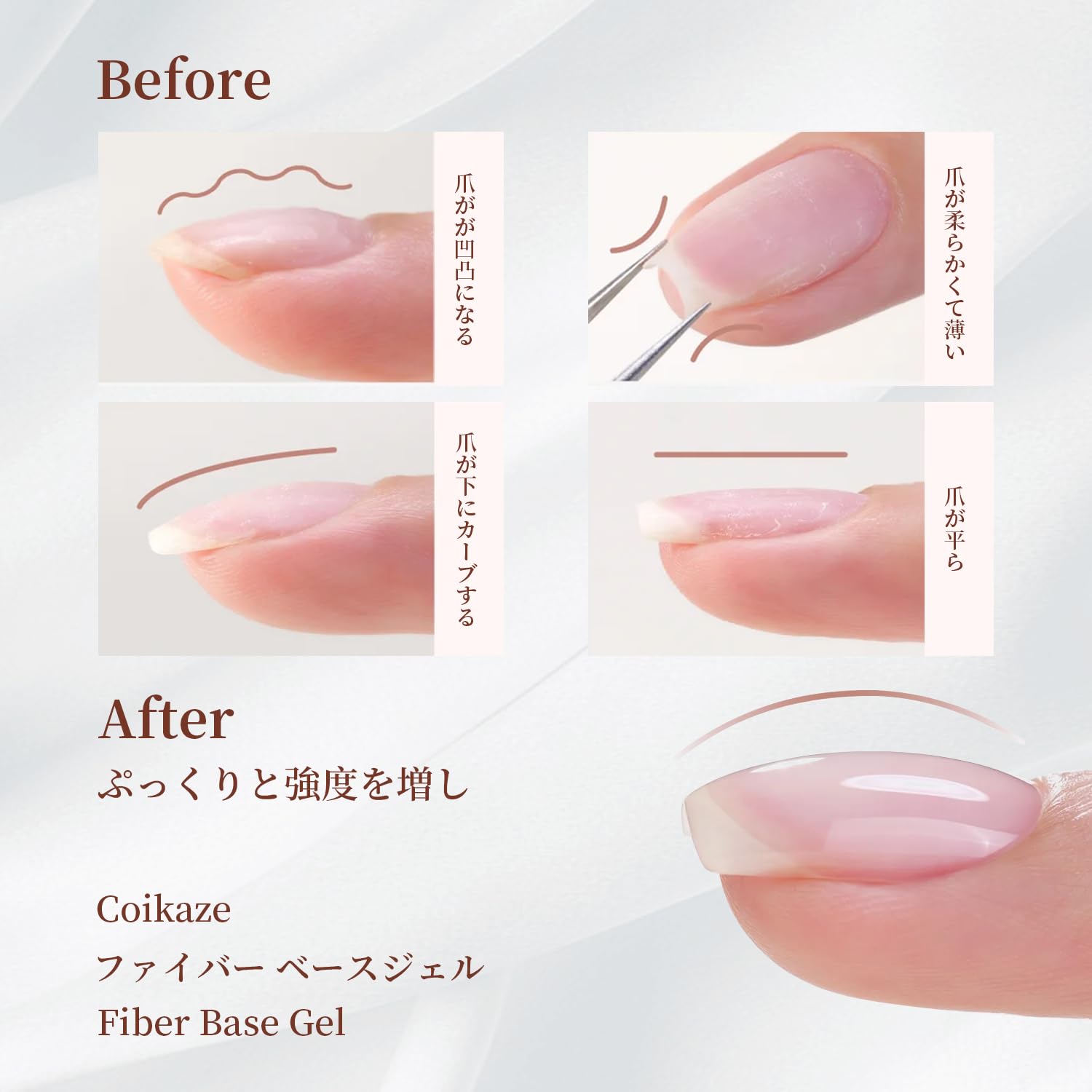 Amazon.co.jp: Coikaze ファイバー ベースジェル 割れ爪補修 ジェル