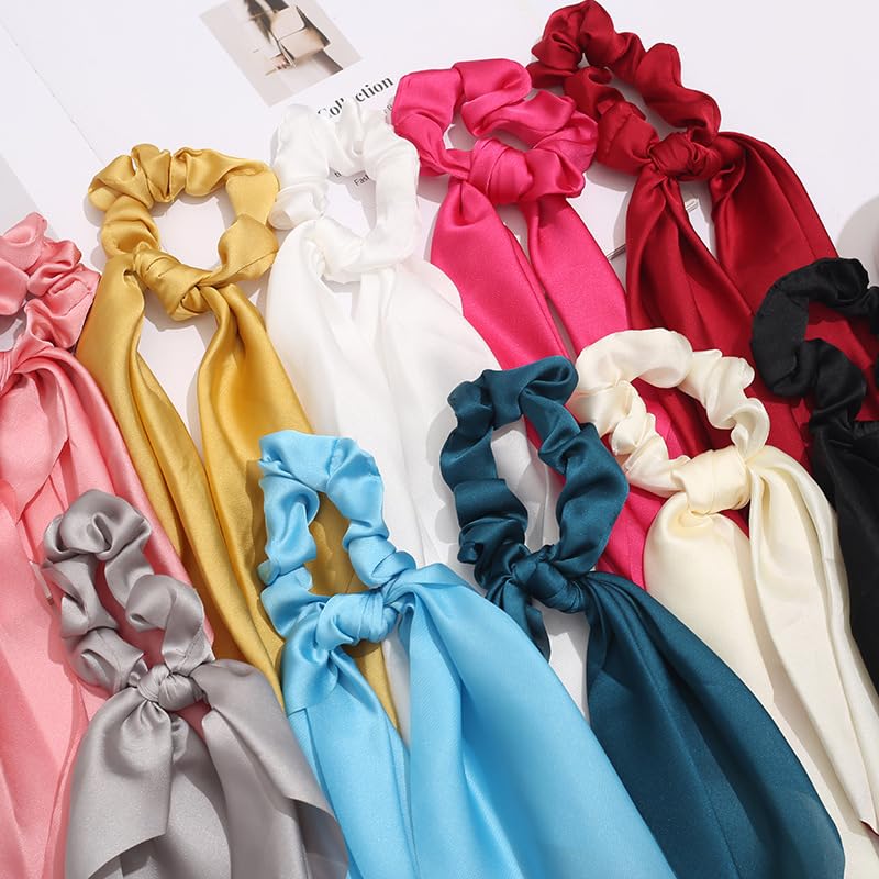 10 pezzi Fasce per capelli multicolore per ragazze, fermacode per coda