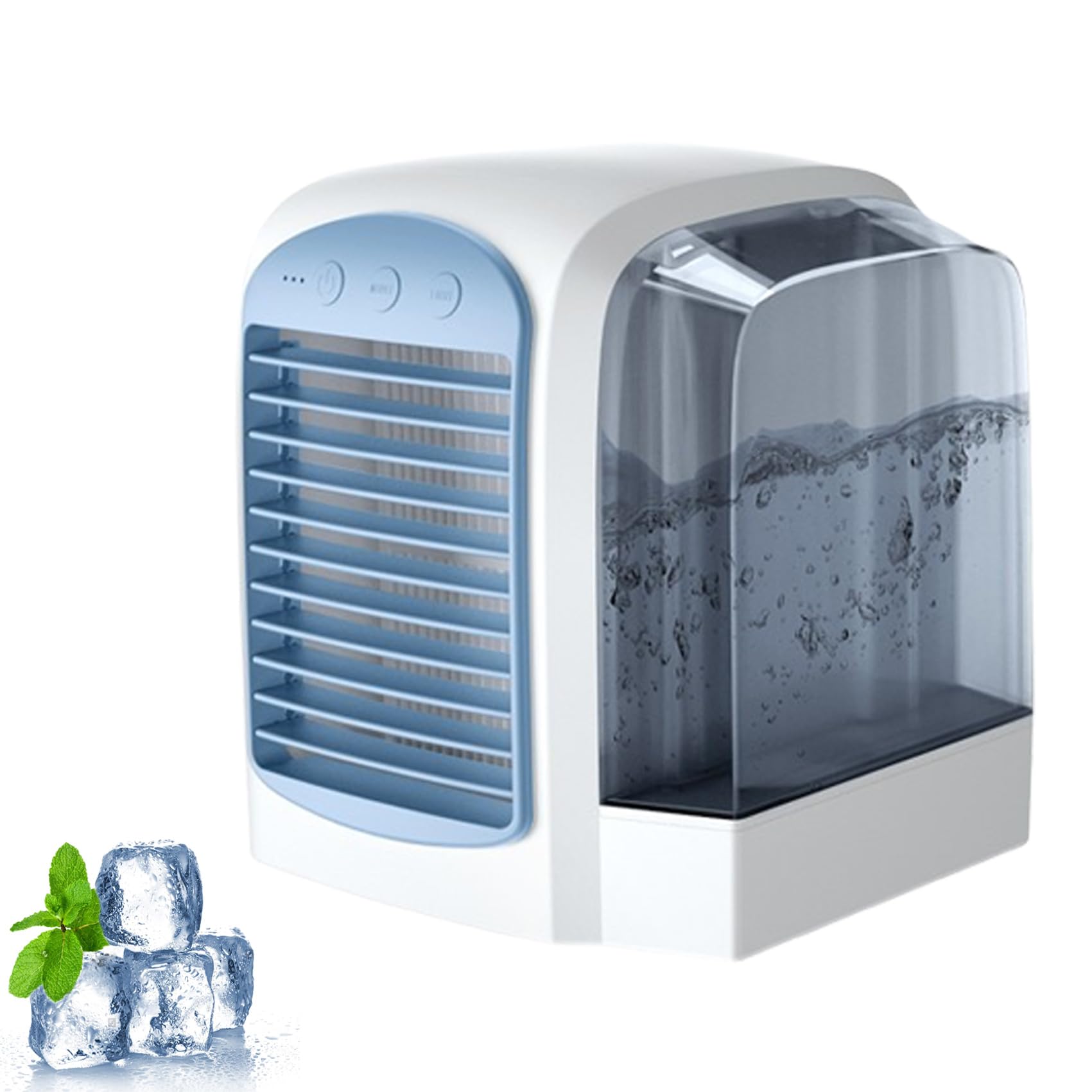 Glacier Breeze Portable Air Cooler - Mini Evaporative Cooler & Fan, 2 Speeds, 500ml Tank, USB Rechargeable