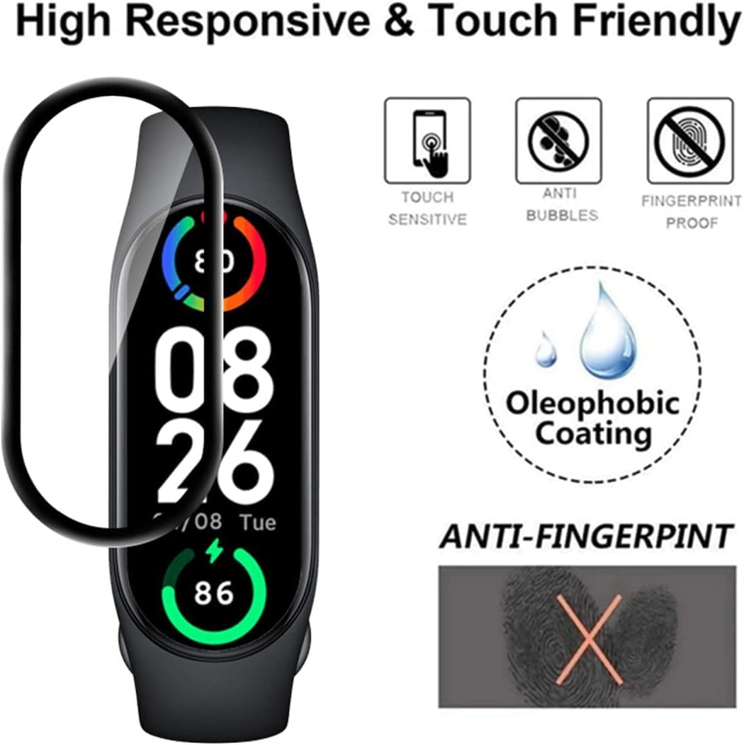 Jinyunlai Schermo Pellicola Protettiva per Xiaomi Redmi watch 2 lite, [4 Pezzi] Anti Graffio, Senza Bolle, Copertura Completa 3D, Bordo Curvo, Flessibile HD PET Trasparente Pellicola Proteggi Schermo