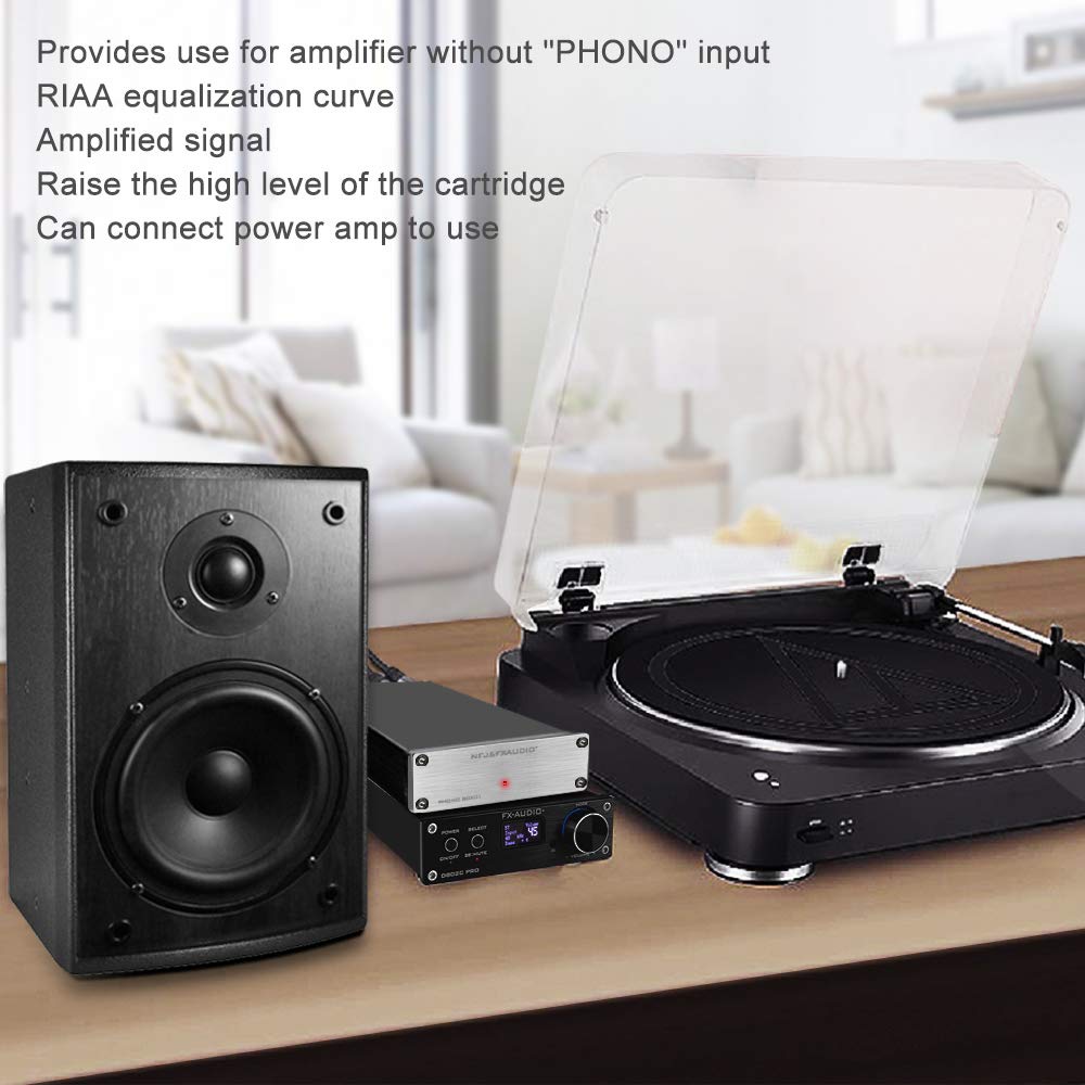 FX AUDIO Phono Preamp for Turntable MM Phonograph Preamplifier with RCA