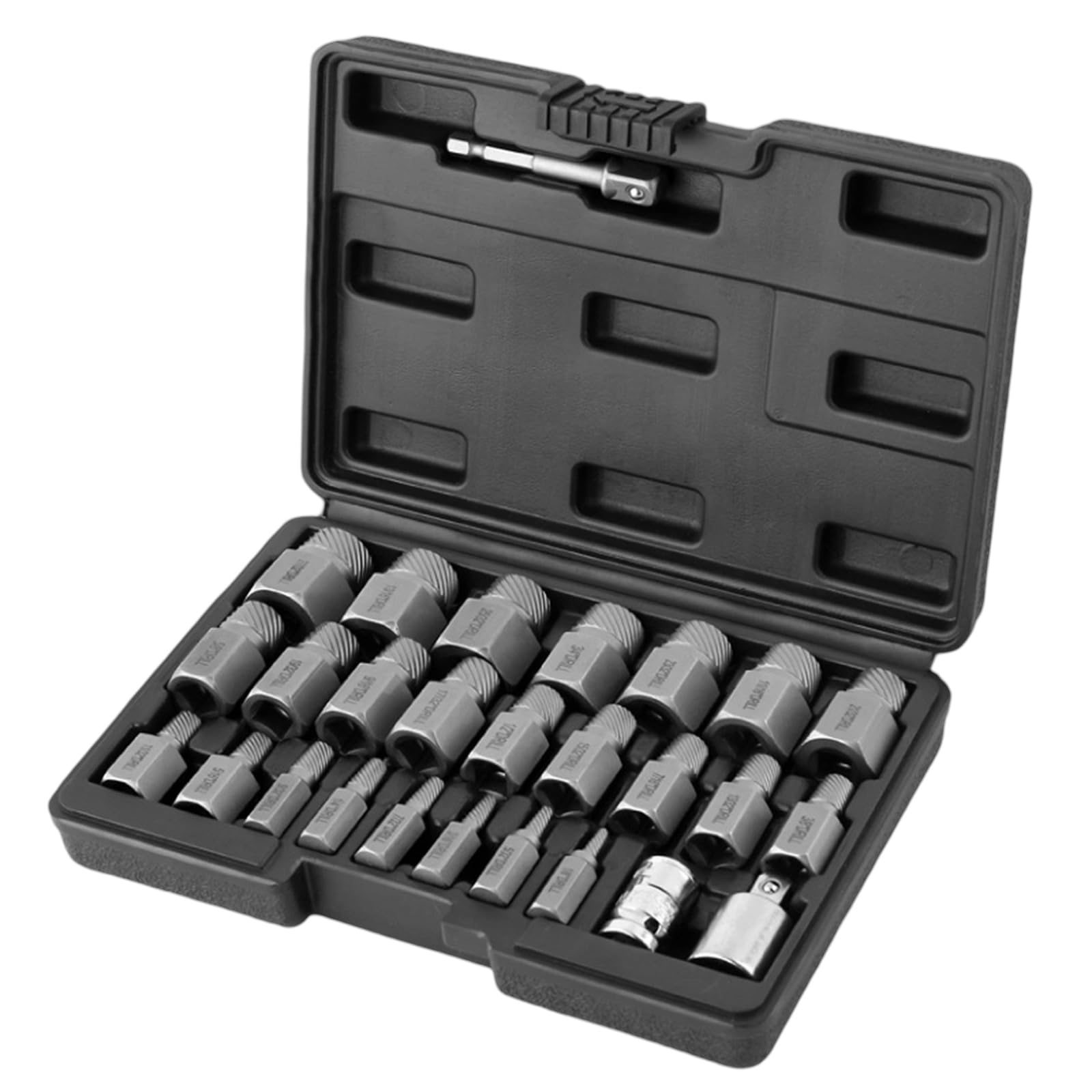 Duty Screw Extractor Removal Set Suitable for Rusty Damaged Bolts Nut with Storage Box Home Workshop Use Reverse Thread Tool