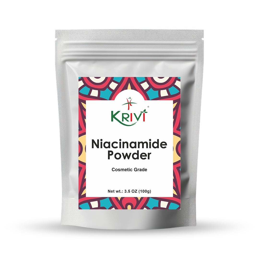 Krivi Vitamin B3 Powder (Niacinamide) 100g For Making DIY Serum, Cream" Helps To Minimize Pores, Balance Oil Production, Wrinkles, Fine Lines