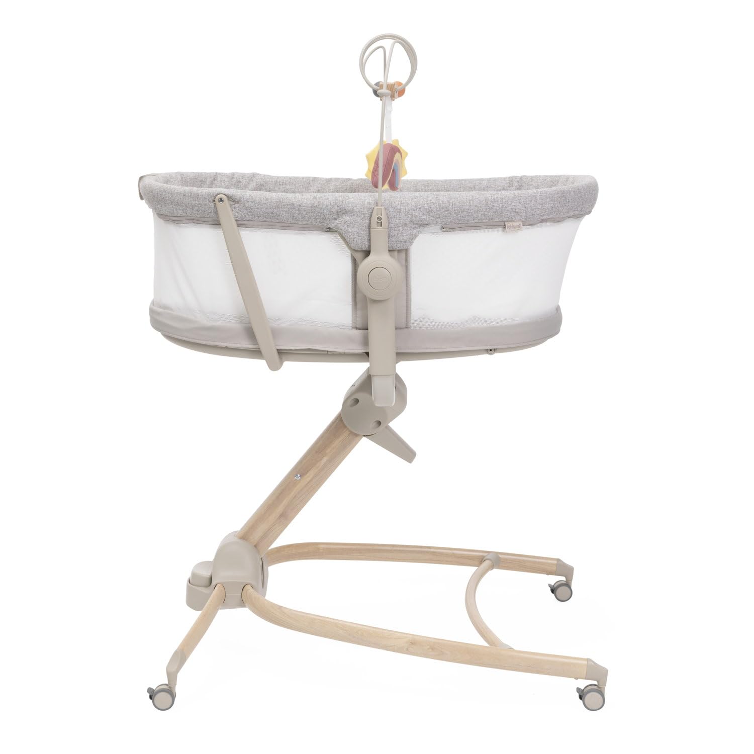 Chicco Baby Hug 4en1 Armonía, Cuna, Hamaca, Trona y Silla de Mesa 0-36 Meses, Altura Regulable con Pedal, Barra de Juego y Tela de Red para Circulación de Aire, Solución Ahorraespacio