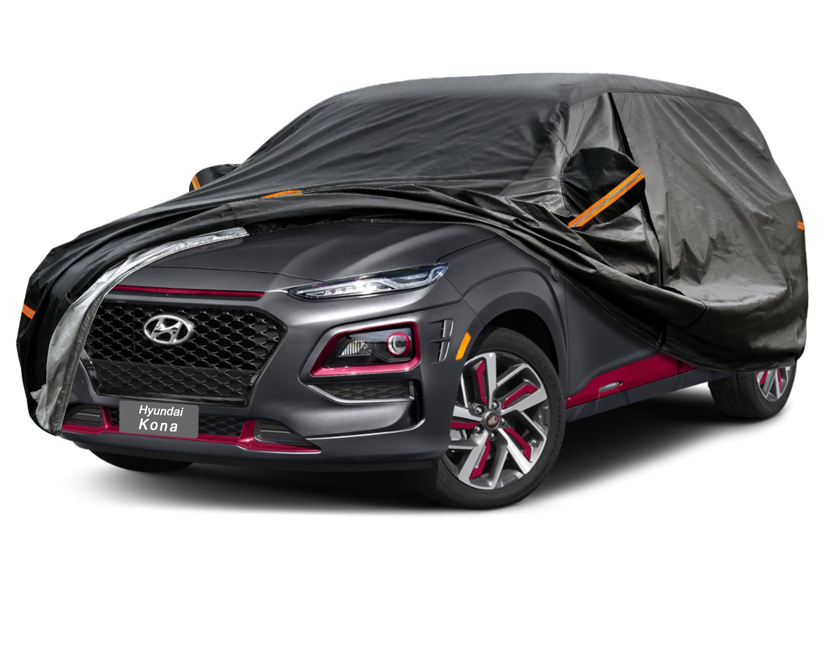 GUNHYI 7 Layers SUV Car Cover Custom Fit Hyundai Kona (2017-2025) | All-Weather Waterproof Heavy-Duty Fabric, scratch-proof cotton lining, outdoor sun/rain/snow/wind/dust protection.