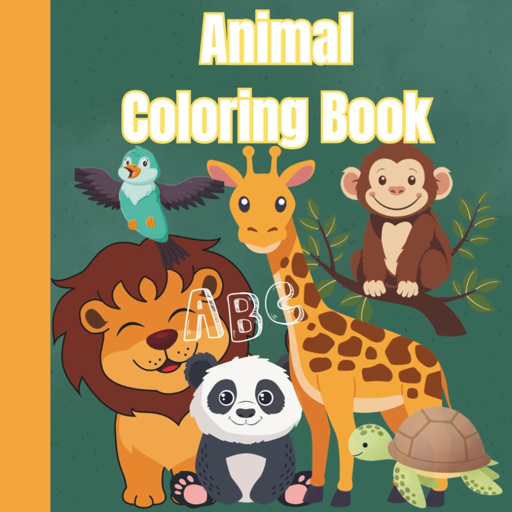 Cute Animal Coloring book for kids: Education Coloring Pages with Animals and Alphabets for Preschool Children Ages 3-5