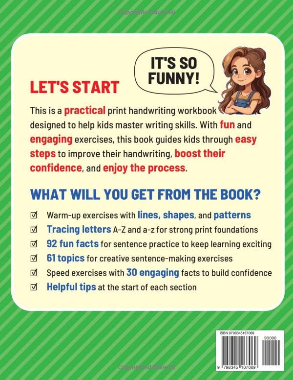 Miniatura 2 de Print Handwriting Workbook for Kids Funny and engaging practices for kids to unlock the magic of print handwriting