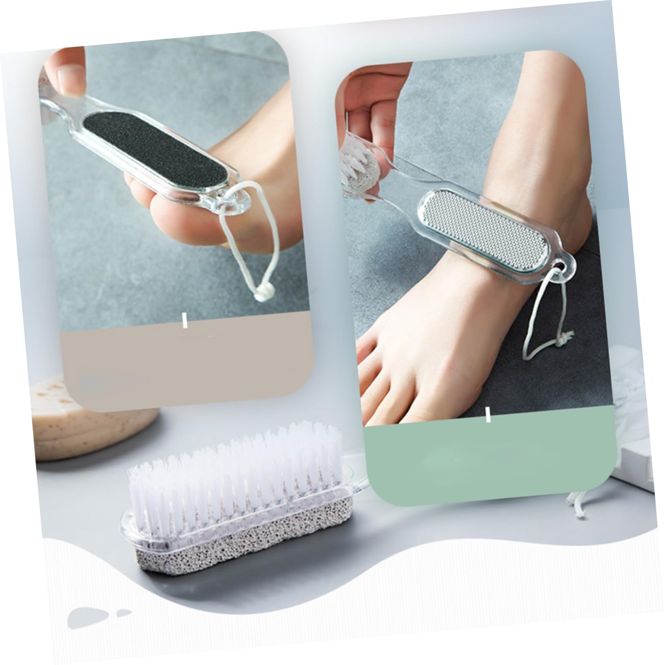 Herramienta para Eliminar Piel Muerta Piedra Pómez y Cepillo Tamaño Mediano para Cuidado de Pies Exfoliante y Removedor de Callos Uso Doméstico