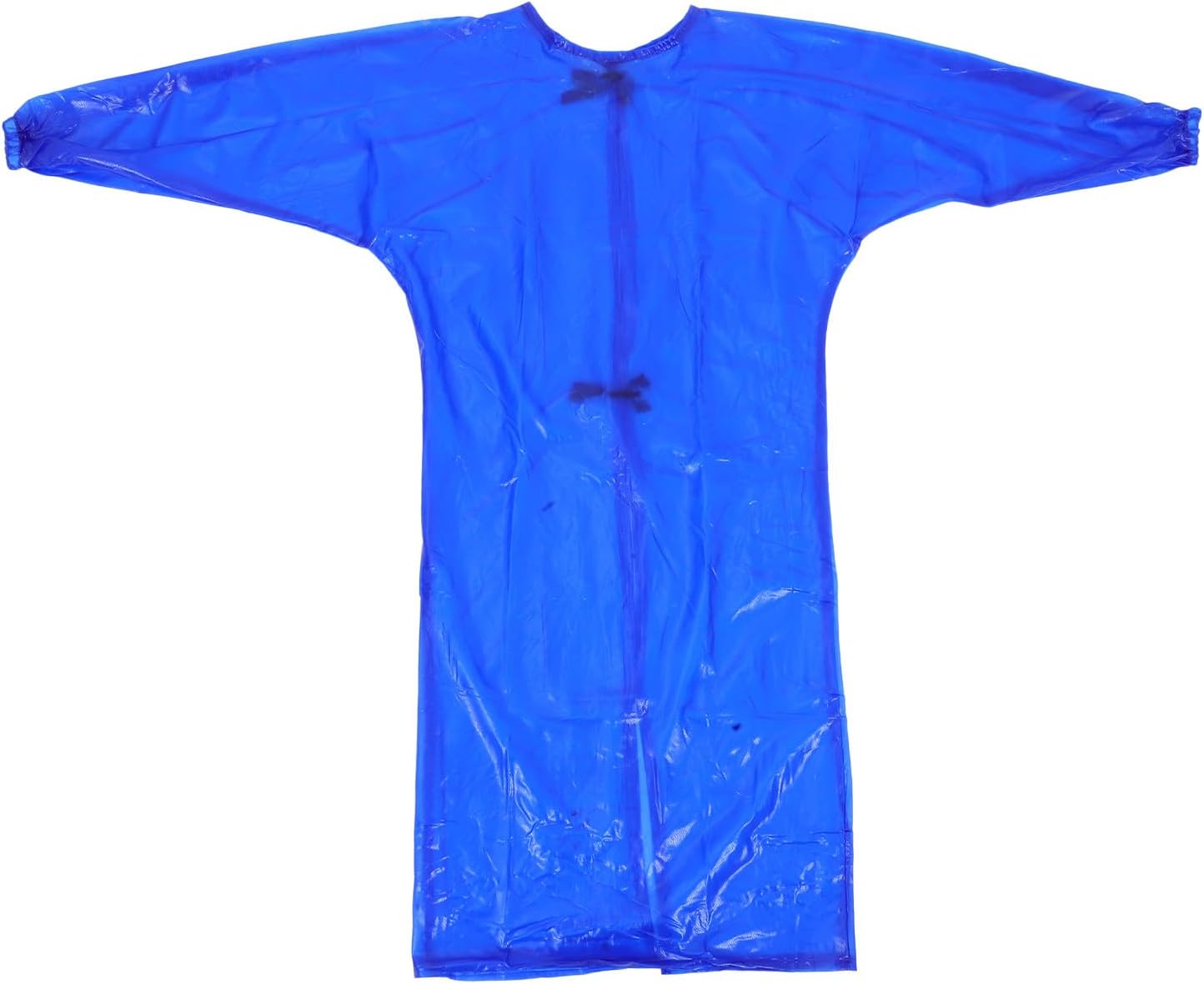 Heavy-duty Waterproof Oil-resistant Long Sleeve Work Apron, Blue Protective Lab Gown for Industrial Use, Unisex Large Size Apron for Chemical, Seafood, and Butchery Tasks