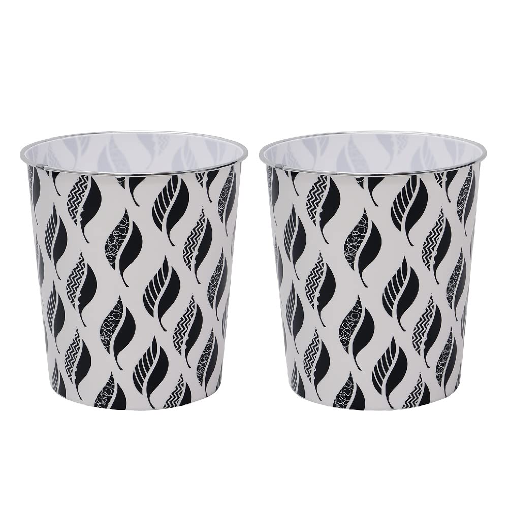 JVL Small Leaves Waste Paper Bin, Set of 2