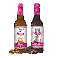 Jordans Skinny Syrups Sugar Free Signature Series 2 Pack - Salted Dark Chocolate Espresso and Chocolate Caramel Truffle - Gluten Free - Keto - Kosher - Made in the USA …