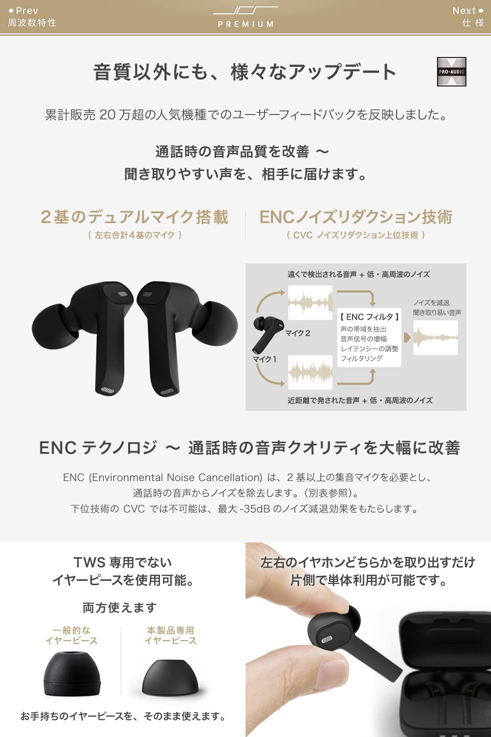 Amazon.co.jp: (JPRiDE) Wireless Earbuds Premium TWS-520 MK2