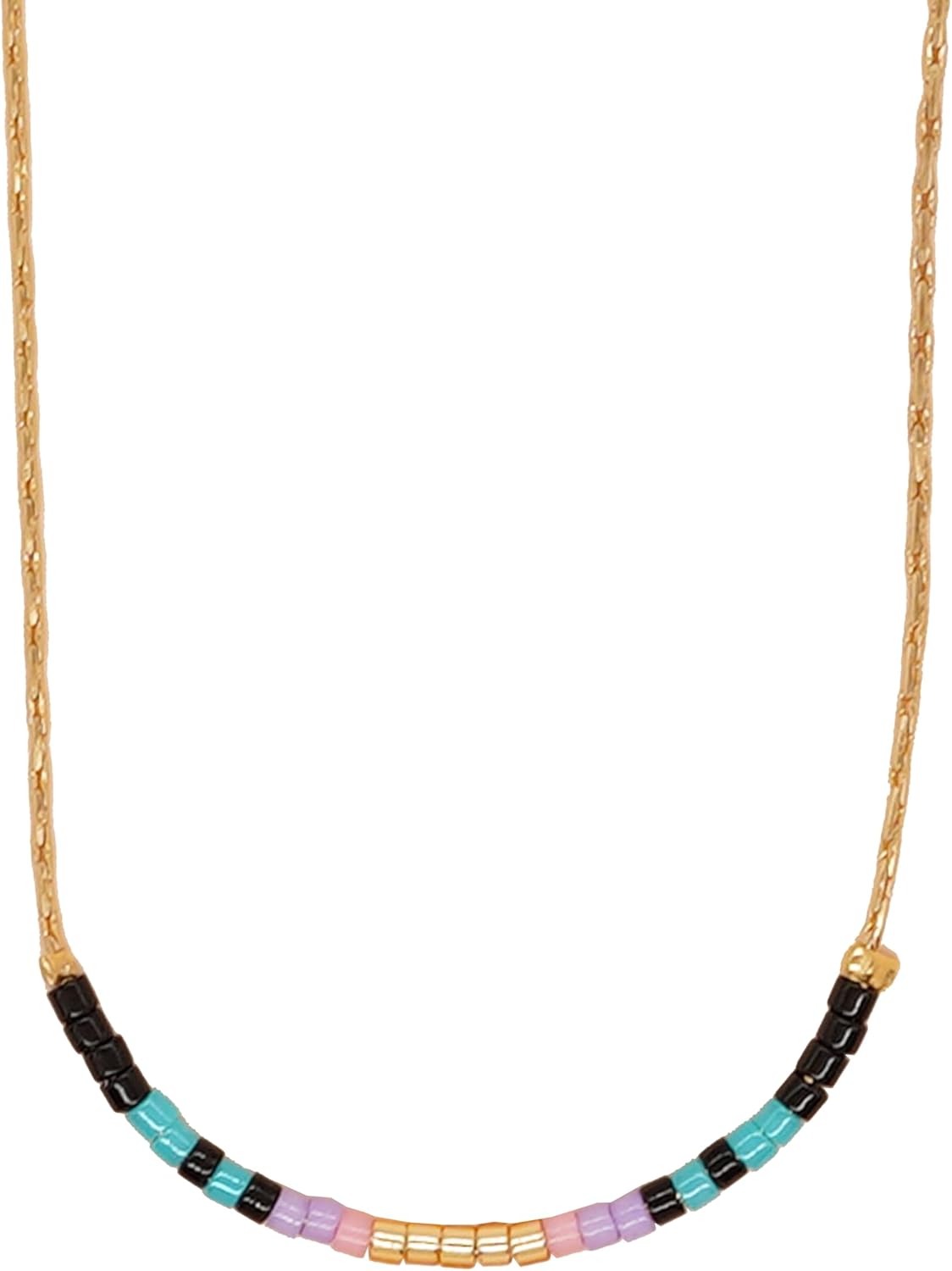 Gold beaded choker necklaces for women bohemian chain necklace