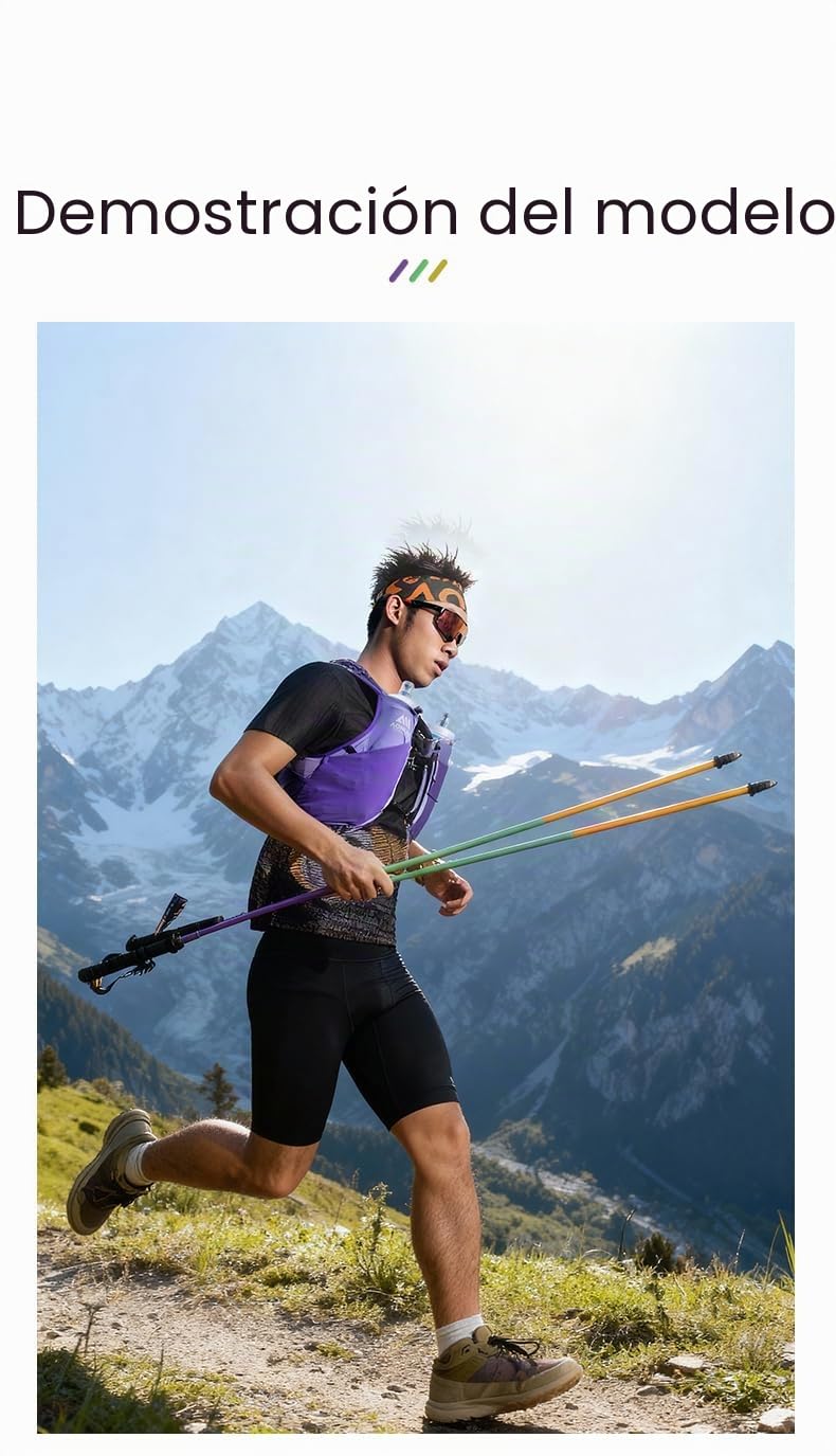 Bastones Trekking Extensibles, AONIJIE Bastones Trail, Ligeros y Plegables, Bastón de Senderismo Aluminio de 110/120 cm de Longitud para Exteriores