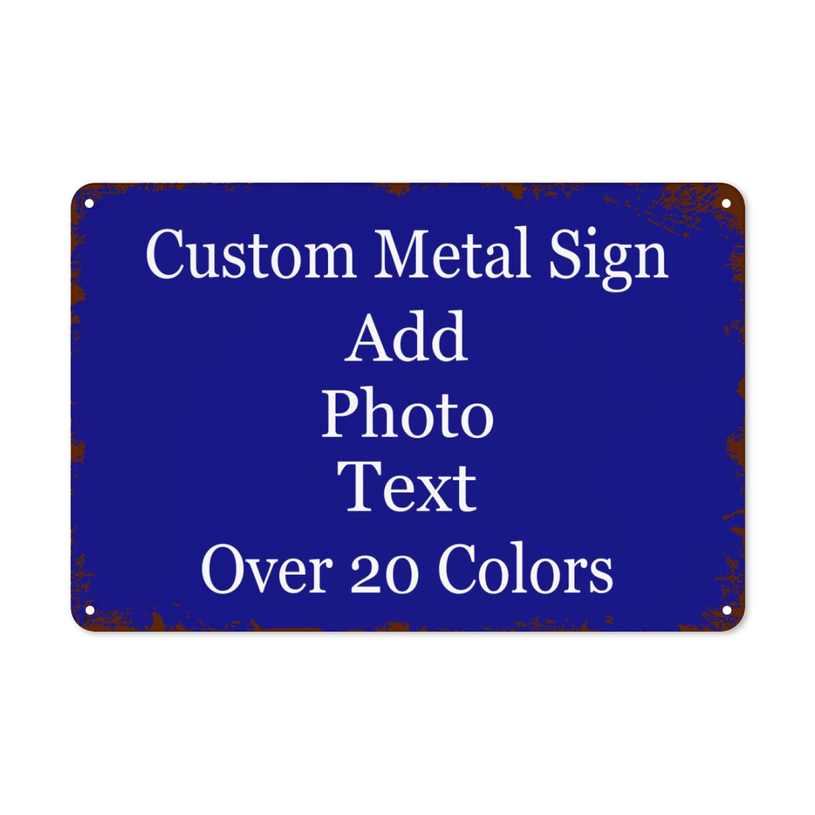Custom Vintage Metal Signs Text Wording Photo Personalised Metal Plaque Signs Wall Retro Decor Warning Tin Sign with Image Logo for Kitchen Bathroom Bar Coffee Street Home Outdoor Garden, 30x20cm