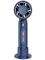 Wagzo-Portable Mini Fan Rechargeable Hand Fan with Mobile Holder 3 Adjustable Speeds,1500mAh Battery, Lightweight Design, Low Noise, and Easy Portability