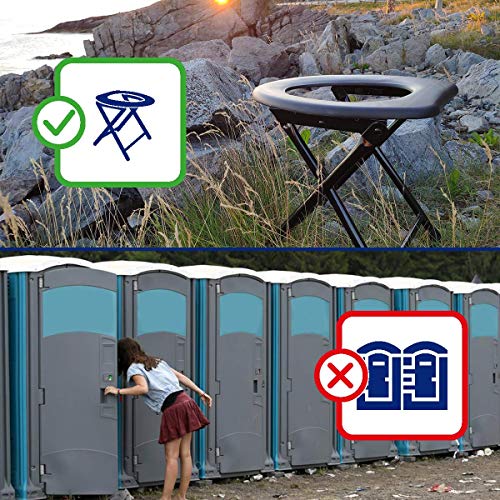 Keepa Outdoor Klappbare Campingtoilette mit Sitzhöhe 36 cm, belastbar bis 120 kg, ideal als Mobile Faltbare Toilette… - Image 7
