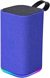 Caixa de Som Bluetooth, Excelentes Graves, Rádio FM, Entrada USB, Micro USB e Entrada Aux para Cabos P2, Alcance 10M, Led Colorido RGB em 7 Cores- Distribuição Exclusiva QH Shopp (Azul)