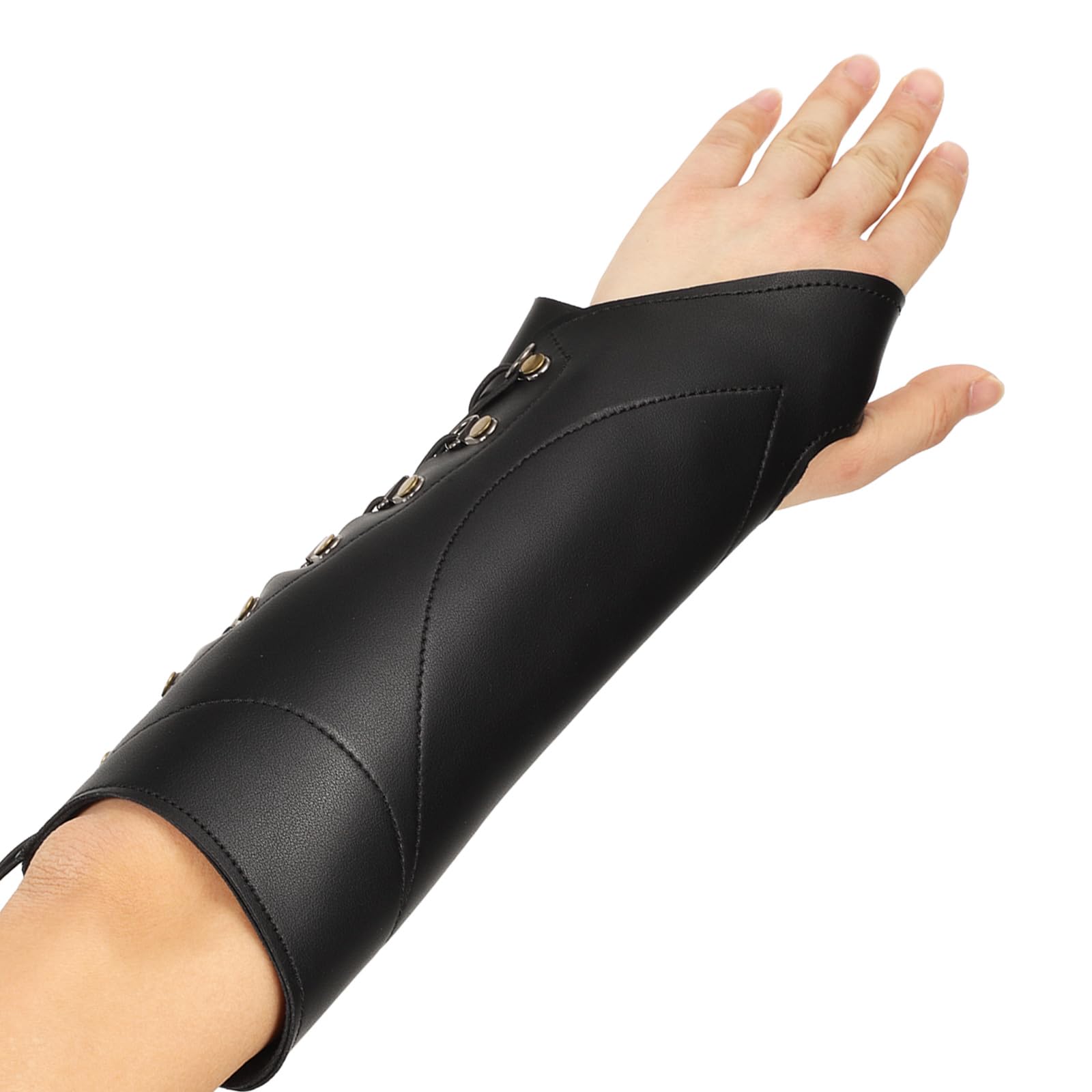 YELARXI Archery Arm Guard, Adjustable Bow Armguard for Women and Men Leather Archery Protective and Lightweight Black & Left Hand Fitting for (Hunting/Shooting Practice/Contest)