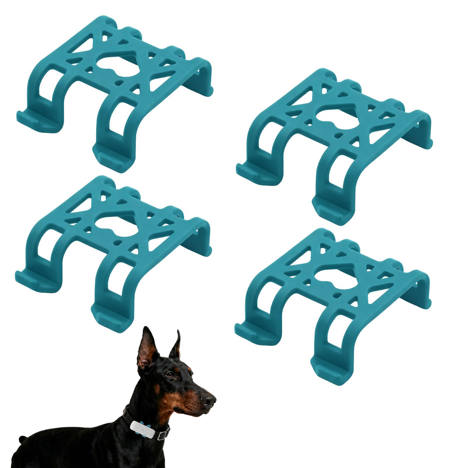 for Tractive Gps Dog Tracker Rubber Clip, 4 Pcs Blue of Tractive Rubber Mount, Pet Tracker for Dogs Rubber Attachment Clips, Compatible with Tractives Gps Soft Pet Locator Clip(Blue)