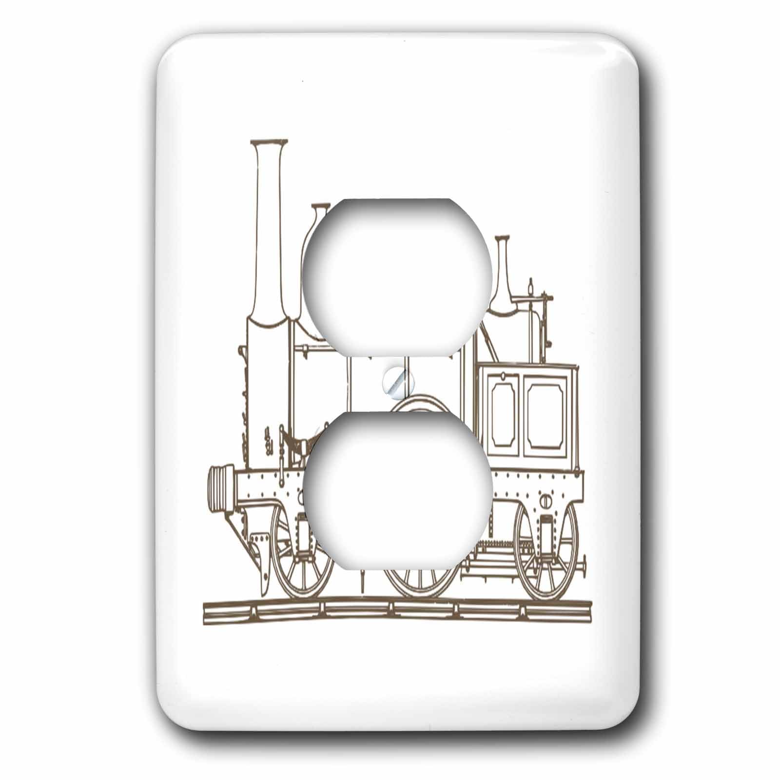 Train steampunk marron LSP 194696 6 décor pour plaque de prise